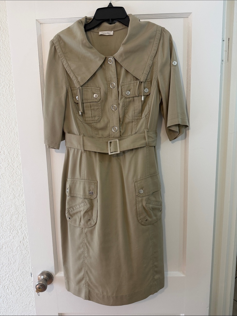 Safari-Style Belted Shirt Dress